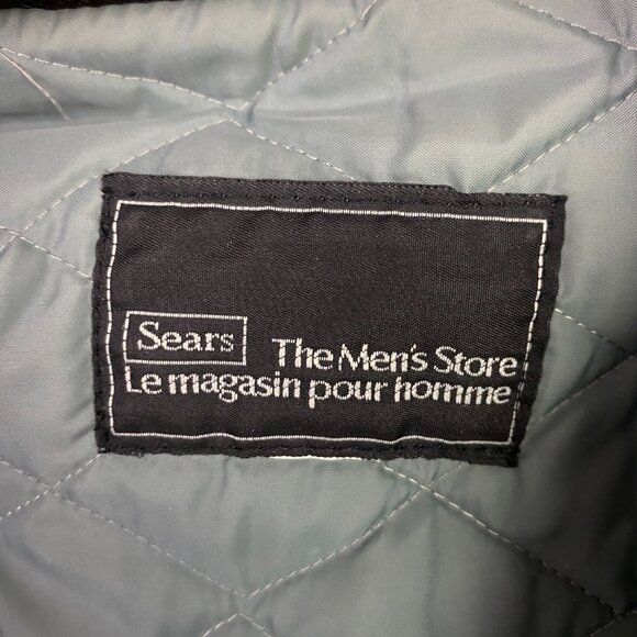 Vintage 70s Sears Leather Jacket Men's 46 Gray Zip In Liner Fight Club - Picture 7 of 15